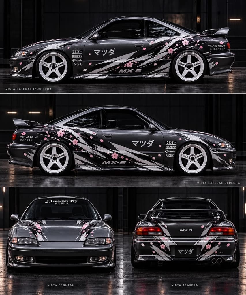 Livery Full Show-Car Cromo Real Cast + Relieve UV Táctil · Mazda MX-6