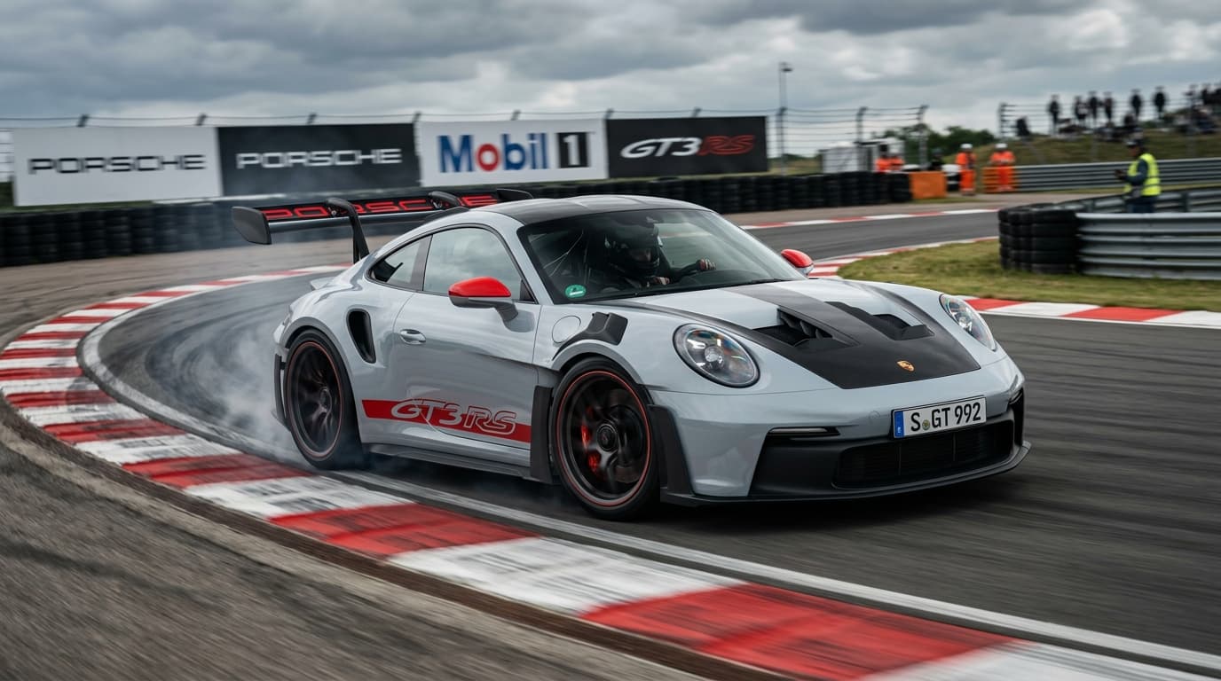 Porsche GT3 RS en circuito de pista Speedlight