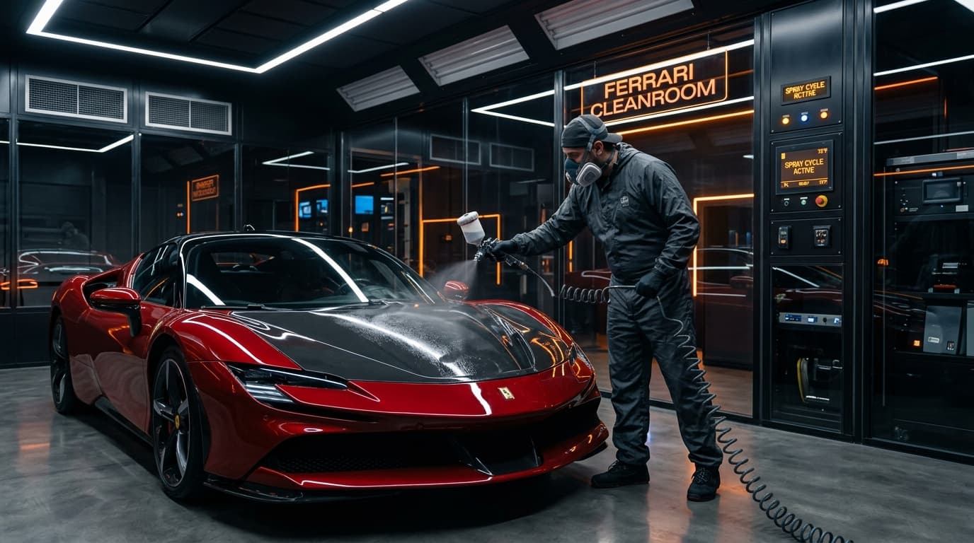 SprayOn! Liquid Paint Protection en cabina de aplicación